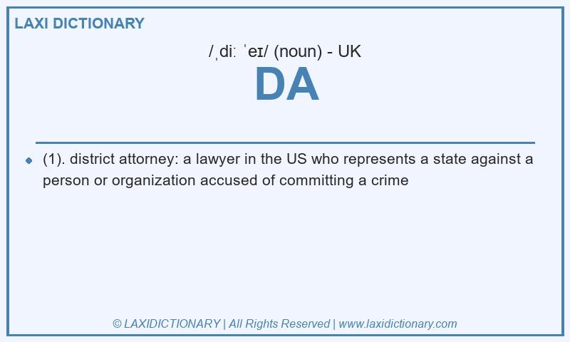Definition DA in British English