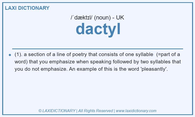 Definition dactyl in British English