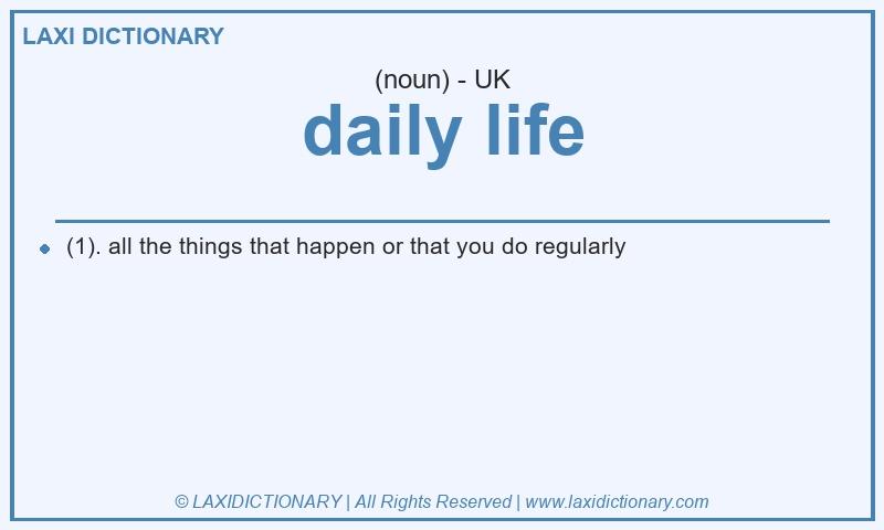 Definition daily life in British English