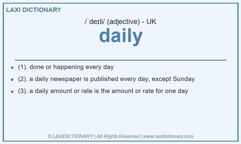 Definition daily in British English