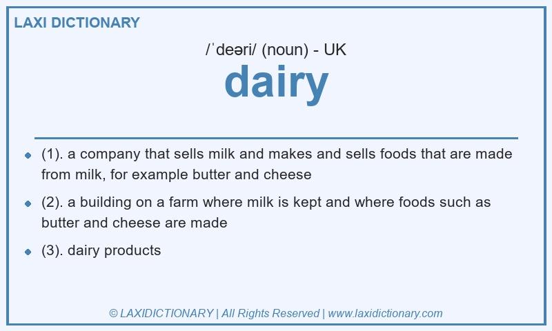 Definition dairy in British English