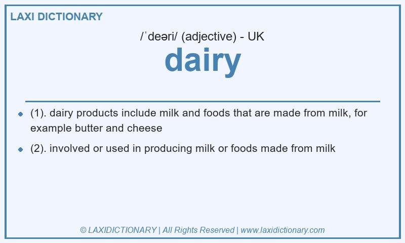 Definition dairy in British English