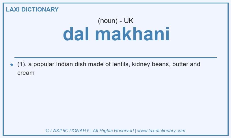 Definition dal makhani in British English