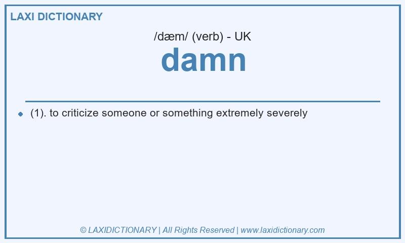 Definition damn in British English
