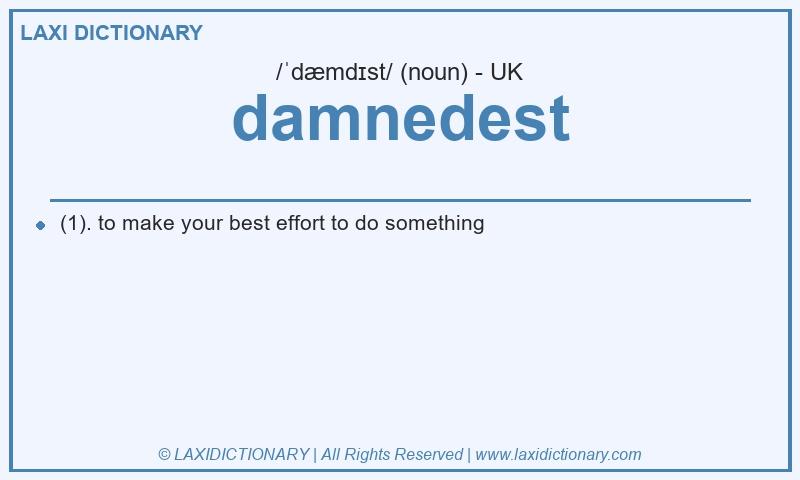 Definition damnedest in British English