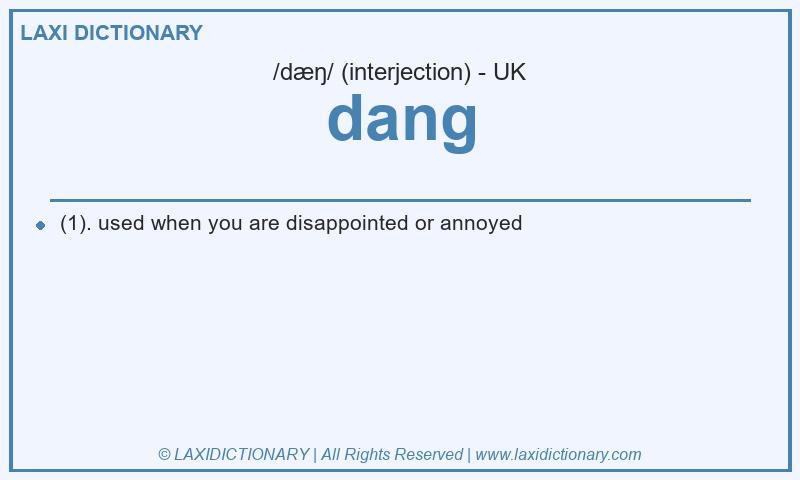Definition dang in British English