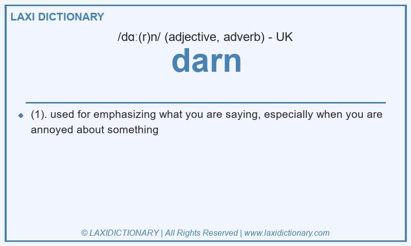 Definition darn in British English