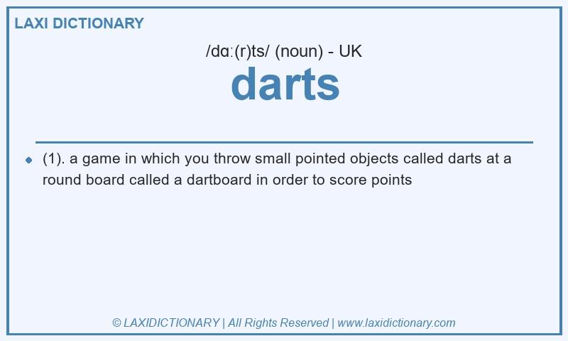 Definition darts in British English