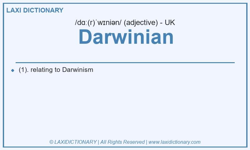 Definition Darwinian in British English