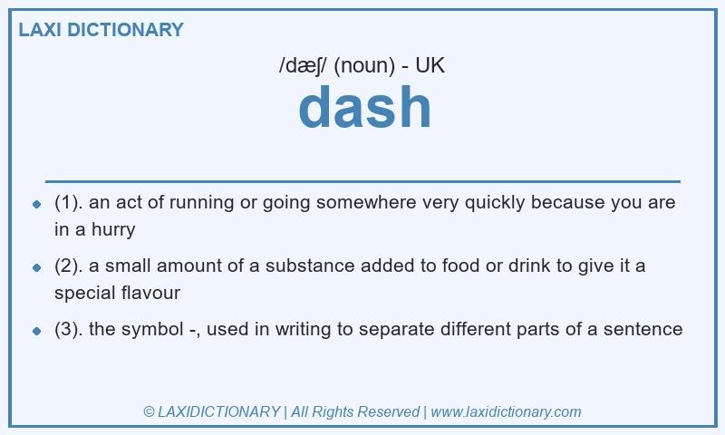Definition dash in British English