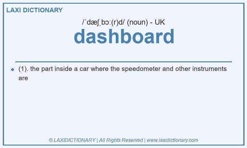 Definition dashboard in British English