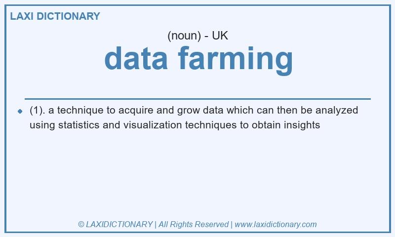 Definition data farming in British English