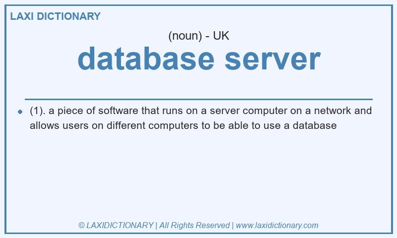 Definition database server in British English