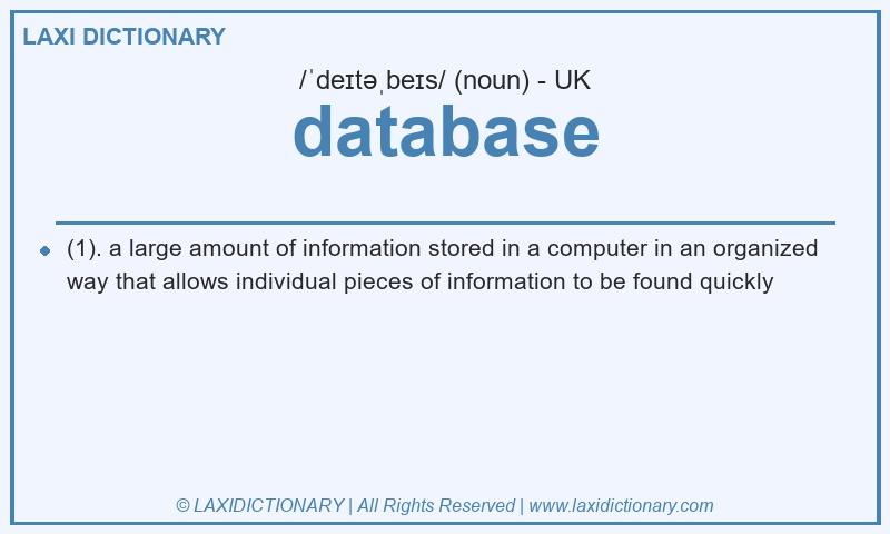 Definition database in British English