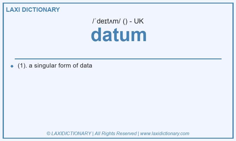 Definition datum in British English