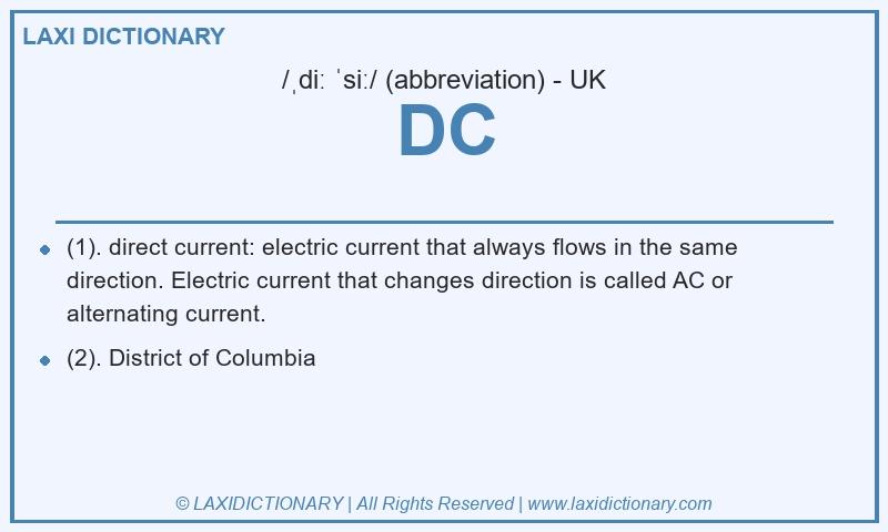 Definition DC in British English