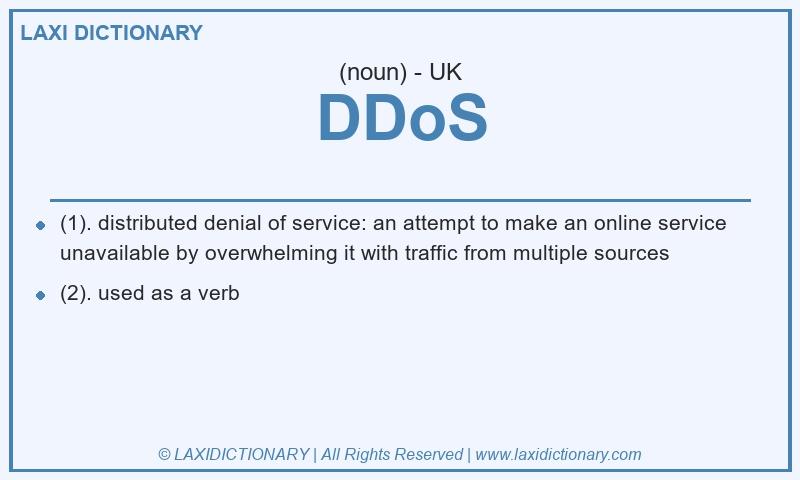 Definition DDoS in British English