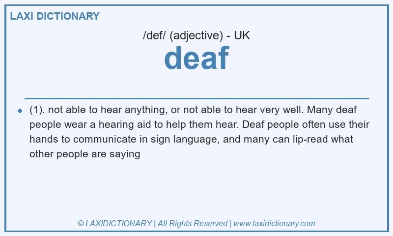 Definition deaf in British English