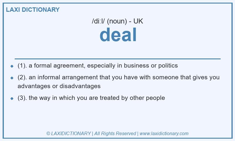 Definition deal in British English