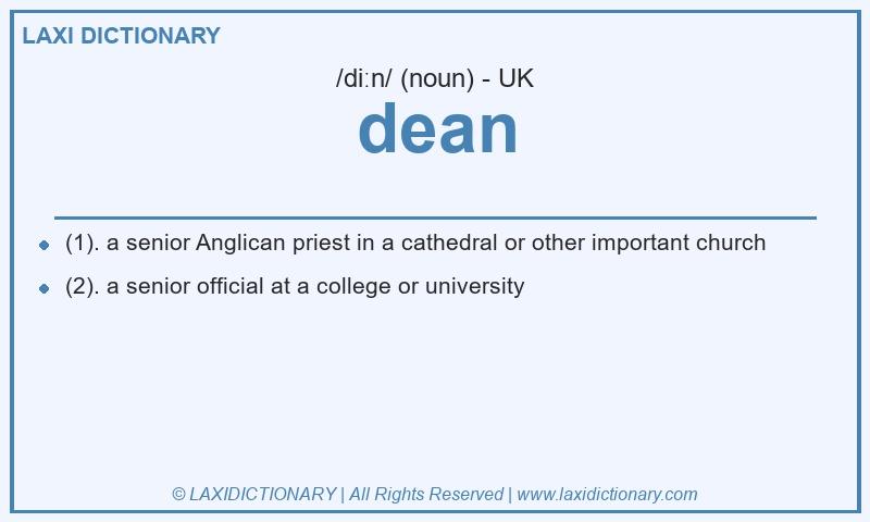 Definition dean in British English