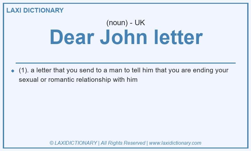 Definition Dear John letter in British English