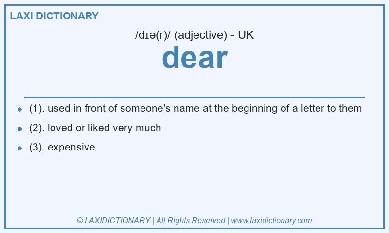 Definition dear in British English