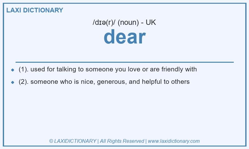 Definition dear in British English