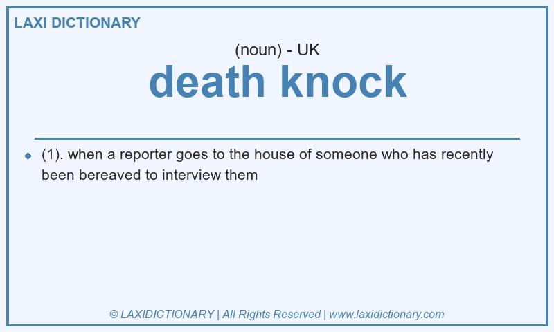 Definition death knock in British English