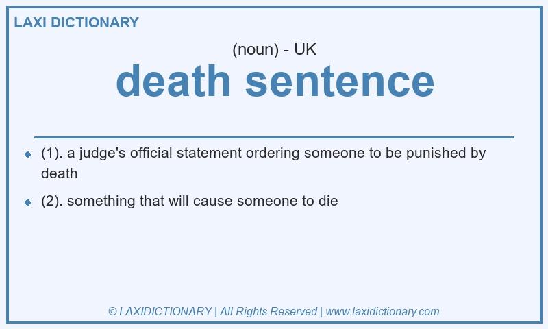 Definition death sentence in British English