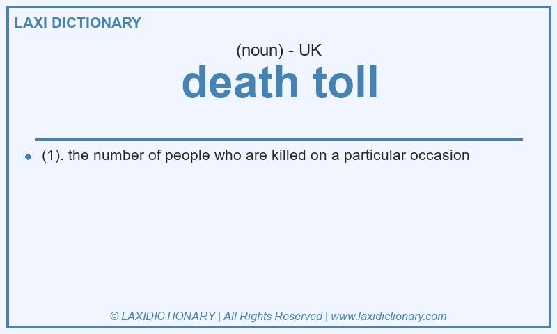 Definition death toll in British English