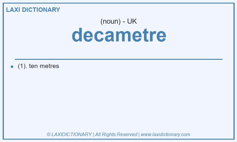Definition decametre in British English