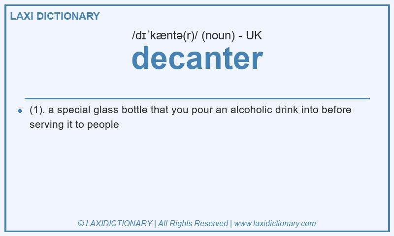 Definition decanter in British English