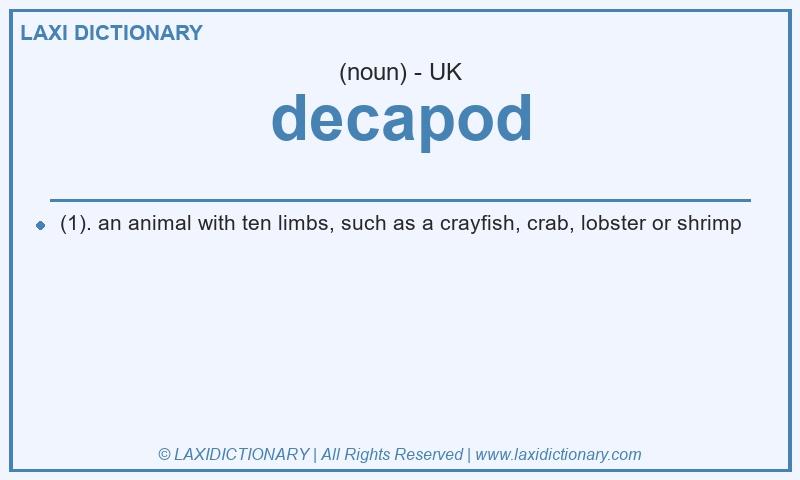 Definition decapod in British English