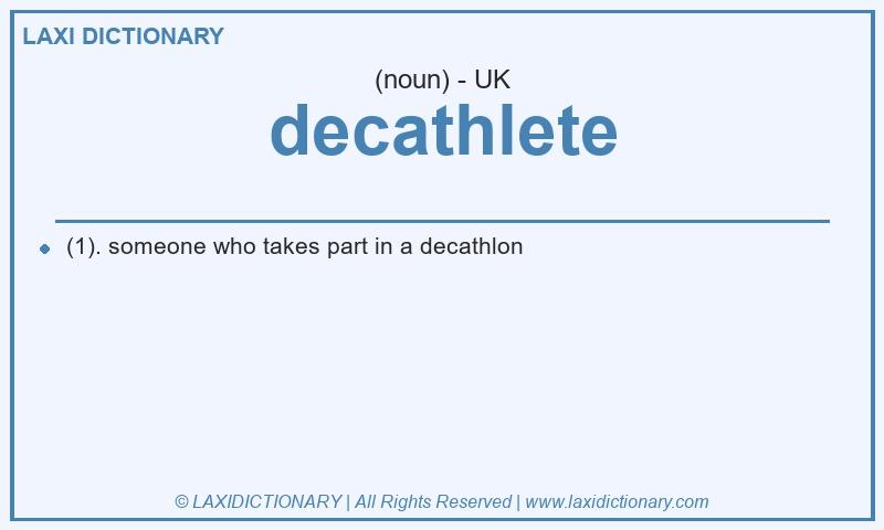 Definition decathlete in British English