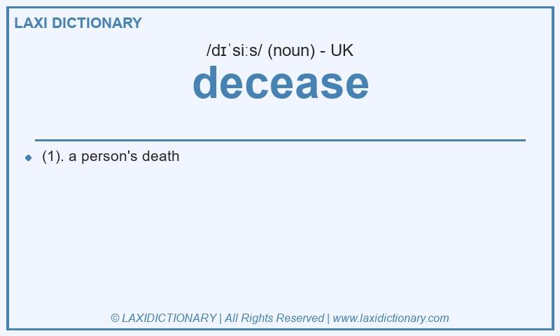 Definition decease in British English