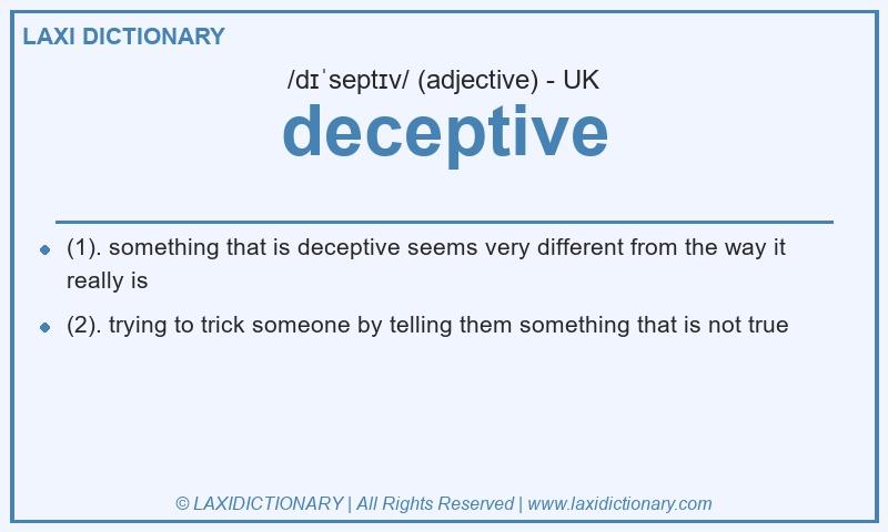 Definition deceptive in British English