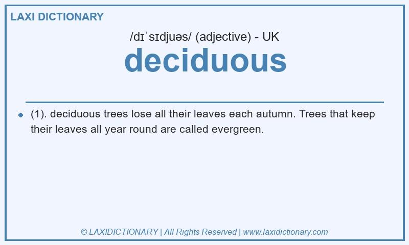 Definition deciduous in British English