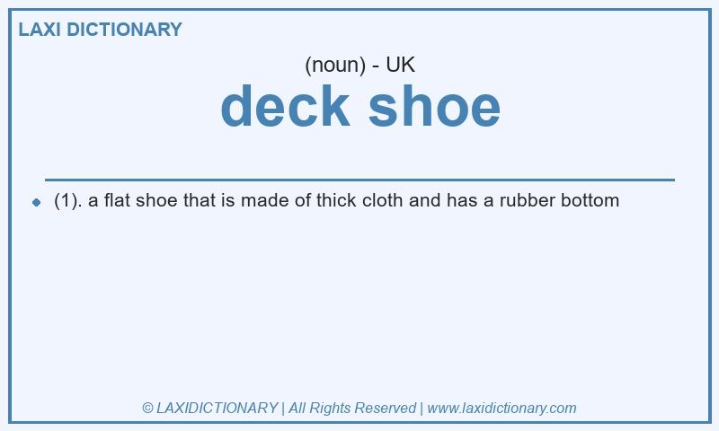 Definition deck shoe in British English