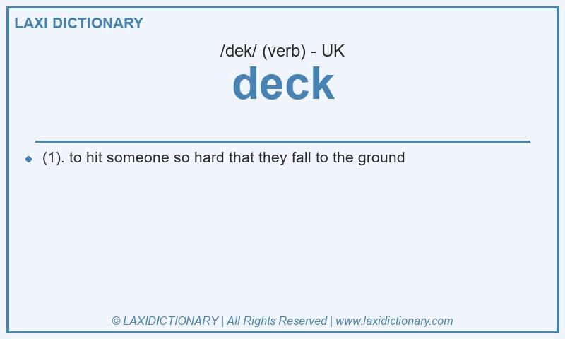 Definition deck in British English