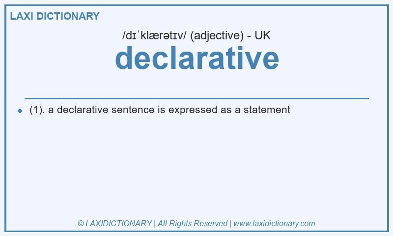Definition declarative in British English