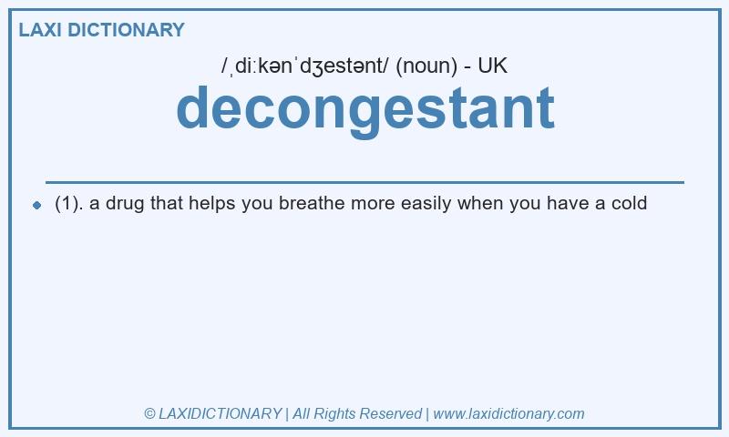 Definition decongestant in British English
