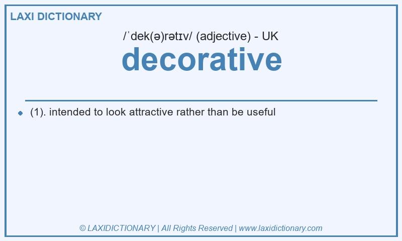 Definition decorative in British English