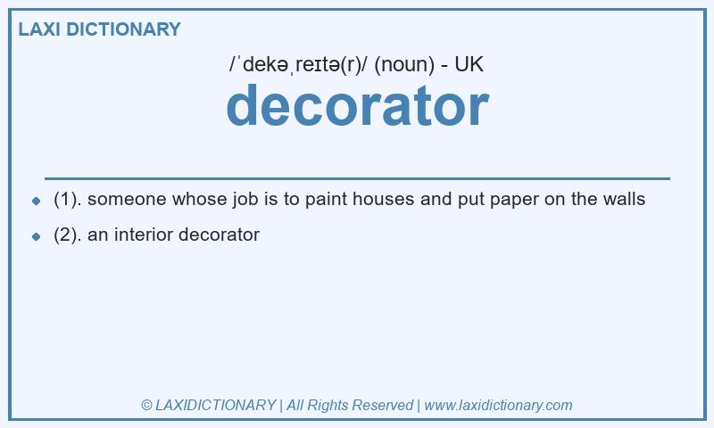 Definition decorator in British English