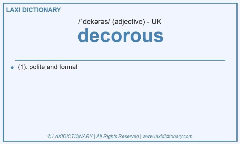 Definition decorous in British English