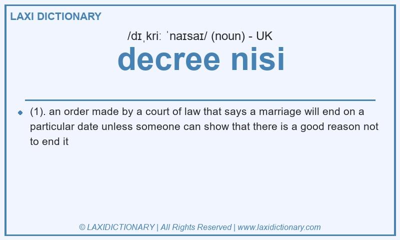 Definition decree nisi in British English