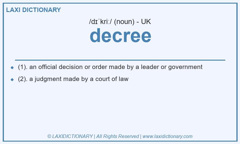 Definition decree in British English