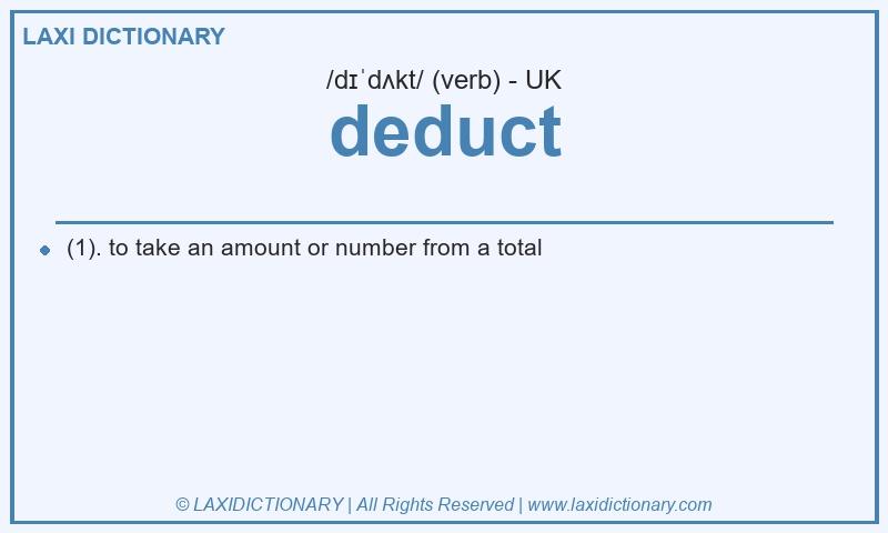 Definition deduct in British English