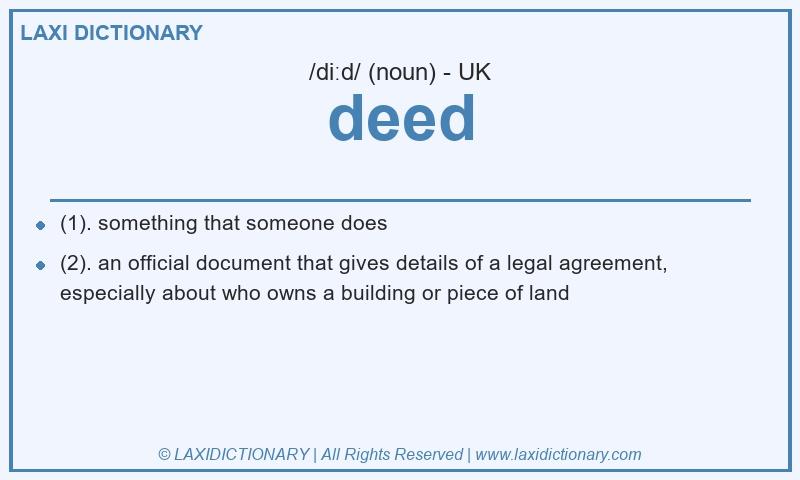 Definition deed in British English