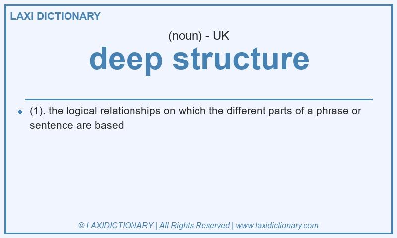 Definition deep structure in British English