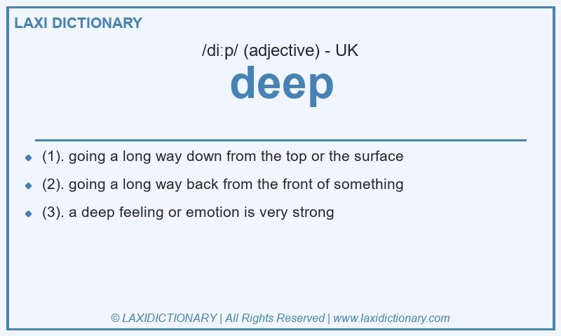 Definition deep in British English
